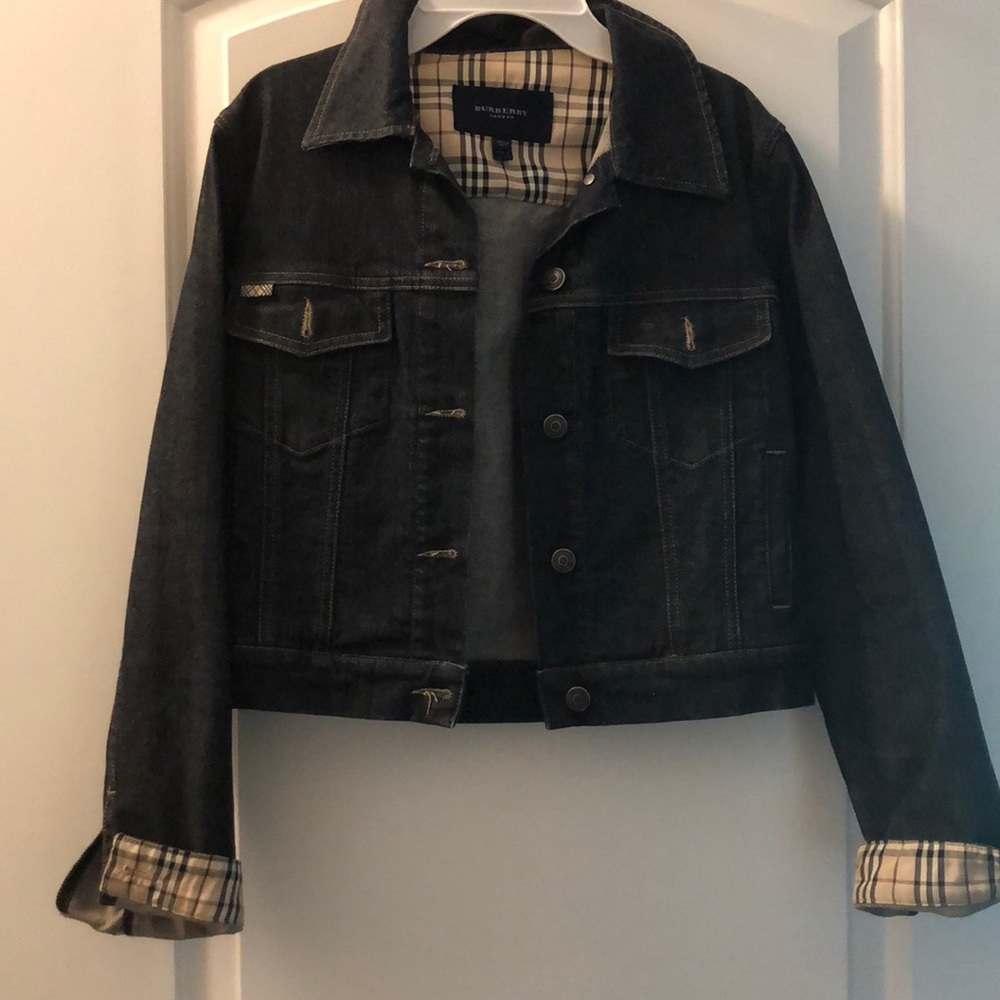 Burberry Nova Check denim jean jacket size 4